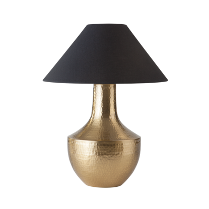 Picture of Hammered Table Lamp with Brass Finish & Black Shade