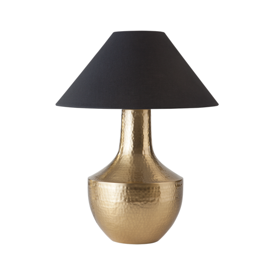 Picture of Hammered Table Lamp with Brass Finish & Black Shade